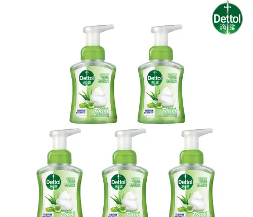 滴露 滋潤蘆薈抗菌泡沫潔手液250ml*5瓶